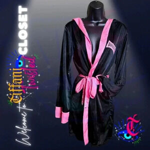 Vintage BoxerGirl Robe and Skirt Costume - Black & Pink - Size M